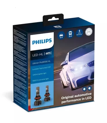 LED лампи Philips Ultinon Pro9000 + 250% H11 12/24V 18W (11362U90CWX2)