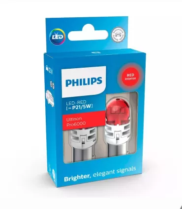 Philips LED red Ultinon Pro6000 P21/5W 12V BAY15d (11499RU60X2)
