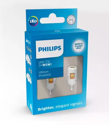 Philips LED білий Ultinon Pro6000 T10 W5W 6000K (11961CU60X2)