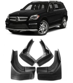 Брызговики для Mercedes Benz GL/GLS/ML/GLE X166 2012-2019 с порогами и без арок, к-кт (4шт.)