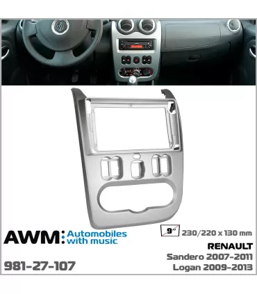 Перехідна рамка AWM Renault, Dacia Duster, Sandero, Logan (981-27-107)